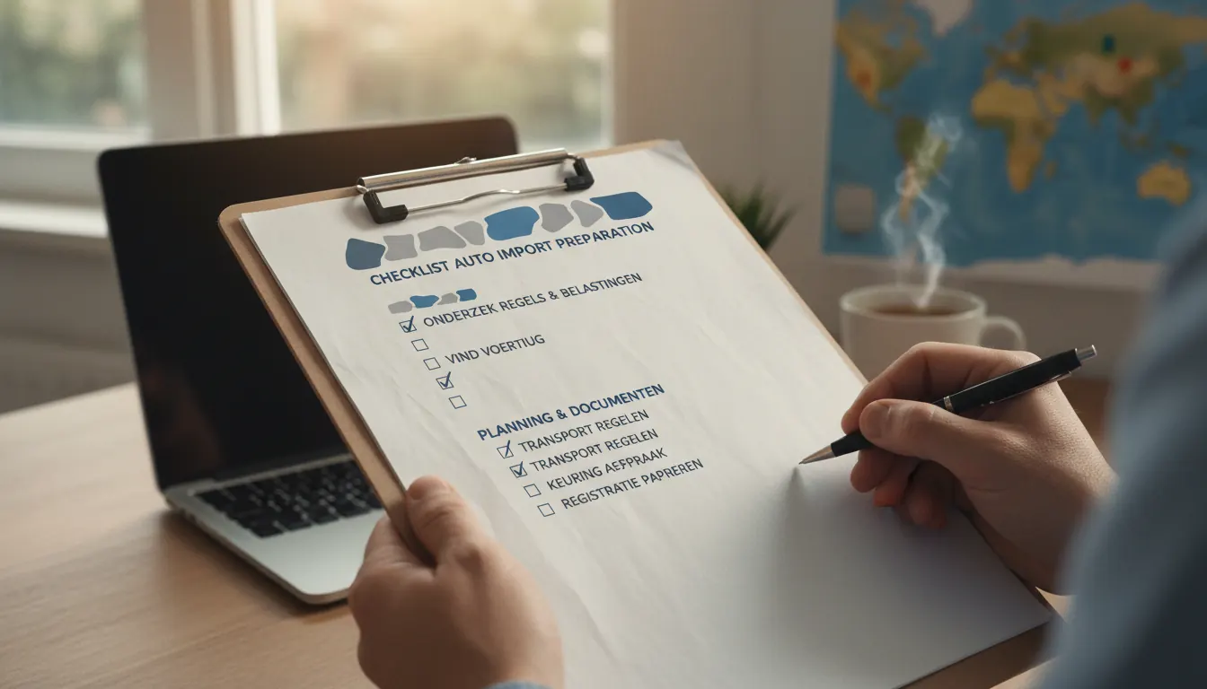 Checklist voor auto import voorbereiding